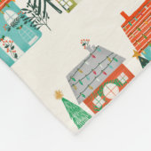 Weihnachtshäuser Weiß Fleecedecke (Ecke)