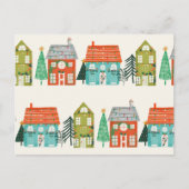 Weihnachtshäuser Weiß Postkarte (Vorderseite)