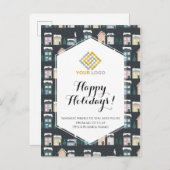 Weihnachtshäuser Wintergottesdienst Postkarte (Vorne/Hinten)