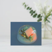 Weihnachtshausschnee-Kugel Postkarte (Stehend Vorderseite)