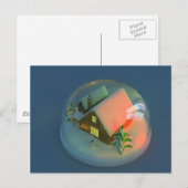 Weihnachtshausschnee-Kugel Postkarte (Vorne/Hinten)