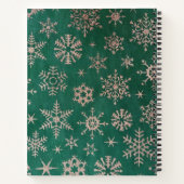 Weihnachtsheft in Grün und Goldschnee Notizblock (Rückseite)