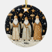 Weihnachtsheilige Individuelle Name und Foto Keramik Ornament (Vorne)