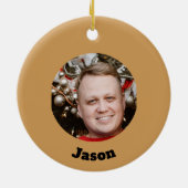 Weihnachtsheilige Individuelle Name und Foto Keramik Ornament (Hinten)