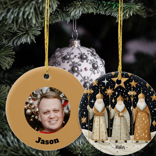 Weihnachtsheilige Individuelle Name und Foto Keramik Ornament