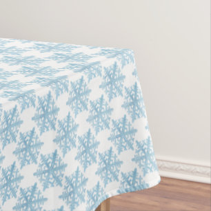 Weihnachtshellblaues Aquarell-Schneeflocke-Muster Tischdecke