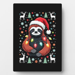 Weihnachtshemd für Faultierliebhaber Geschenk Sant Fotoplatte