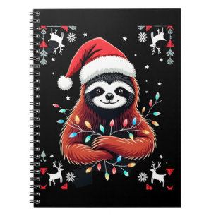 Weihnachtshemd für Faultierliebhaber-Geschenk Sant Notizblock