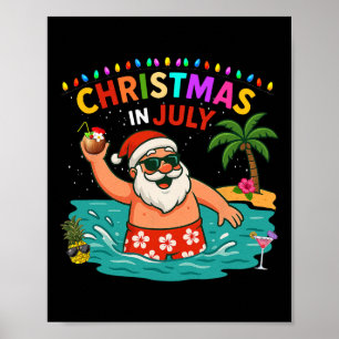 Weihnachtshemd im Juli Jungen Kinder Santa Kokosnu Poster