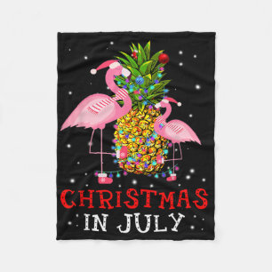 Weihnachtshemd im Juli Lustiger Flamingo Ananas S Fleecedecke