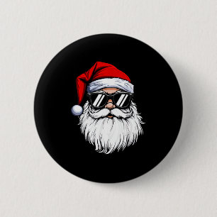 Weihnachtshemden mit Santa-Gesicht im Retro-Stil f Button