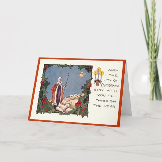 Weihnachtshepherd Feiertagskarte (Vorderseite)