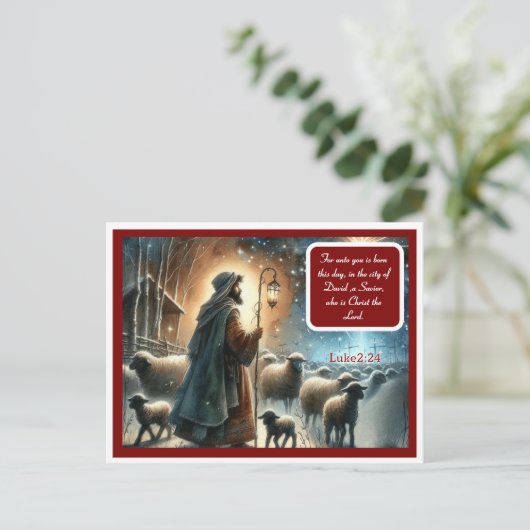 Weihnachtshepherd Postkarte (Stehend Vorderseite)