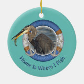 Weihnachtsheronfischerei Keramik Ornament (Hinten)