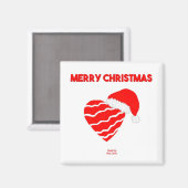 Weihnachtsherz 2 Inch Square Magnet (Vorderseite/Rückseite)