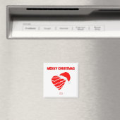 Weihnachtsherz 2 Inch Square Magnet (In Situ (Geschirrspüler))