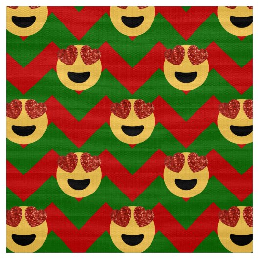 Weihnachtsherz Emoji Stoff (Muster)