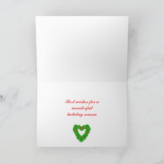 Weihnachtsherz Feiertagskarte (Innenseite)
