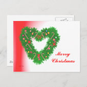 Weihnachtsherz Feiertagspostkarte (Vorne/Hinten)