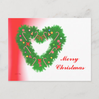 Weihnachtsherz Feiertagspostkarte