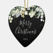 Weihnachtsherz für Nicht-Foto Keramik Ornament (Links)