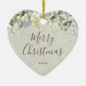 Weihnachtsherz für Nicht-Foto Keramik Ornament (Vorne)