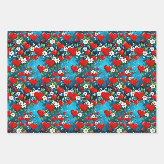 Weihnachtsherz Geschenkpapier Set (Vorderseite)