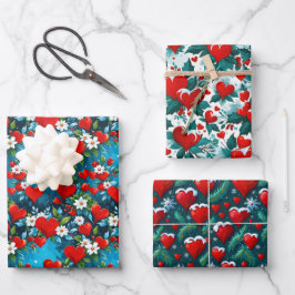 Weihnachtsherz Geschenkpapier Set