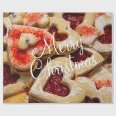 Weihnachtsherz Gestreiftes Zucker-Keks-Wrapping Pa Geschenkpapier (Flach)