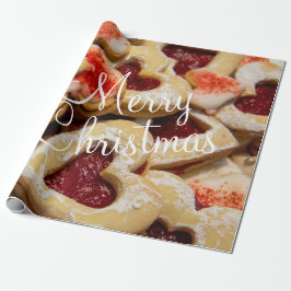 Weihnachtsherz Gestreiftes Zucker-Keks-Wrapping Pa Geschenkpapier