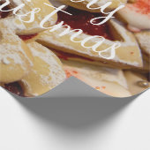 Weihnachtsherz Gestreiftes Zucker-Keks-Wrapping Pa Geschenkpapier (Ecke)