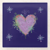 Weihnachtsherz Glasuntersetzer (Vorderseite)