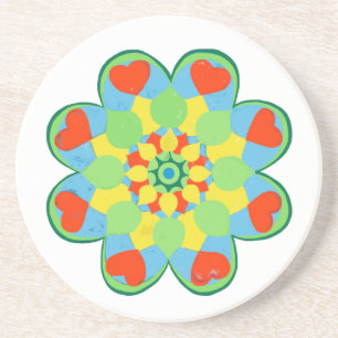 Weihnachtsherz Mandala Getränkeuntersetzer