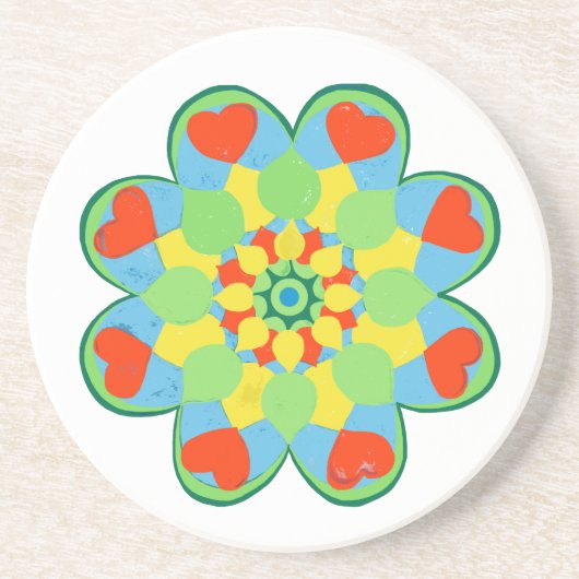 Weihnachtsherz Mandala Getränkeuntersetzer (Vorne)