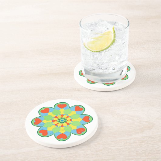 Weihnachtsherz Mandala Getränkeuntersetzer (Seite)