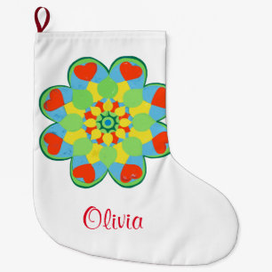 Weihnachtsherz Mandala Großer Weihnachtsstrumpf