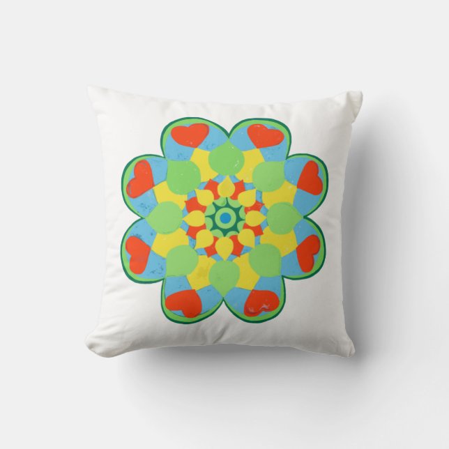 Weihnachtsherz Mandala Kissen (Vorderseite)