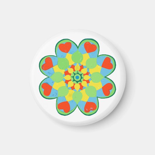 Weihnachtsherz Mandala Magnet (Vorne)