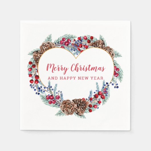 Weihnachtsherz Serviette (Vorderseite)