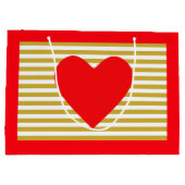 Weihnachtsherz & Streifen Große Geschenktüte (Rückseite)