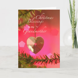 Weihnachtsherz von Großmutter über Bäume Einfache  Feiertagskarte