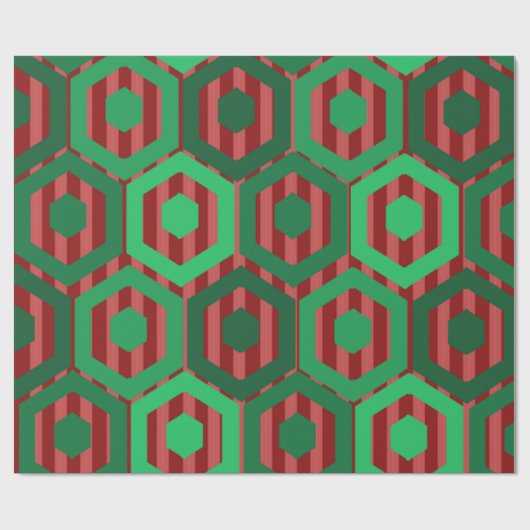 Weihnachtshexagonen Geschenkpapier (Flach)