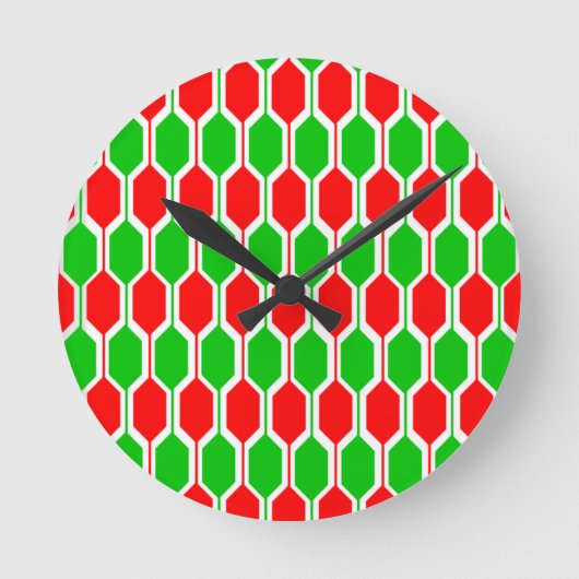 Weihnachtshexagonen Runde Wanduhr (Vorderseite)