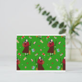 Weihnachtshexe Befana Feiertagspostkarte (Stehend Vorderseite)