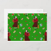 Weihnachtshexe Befana Feiertagspostkarte (Vorne/Hinten)