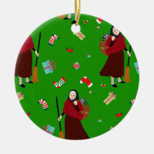 Weihnachtshexe Befana Keramikornament