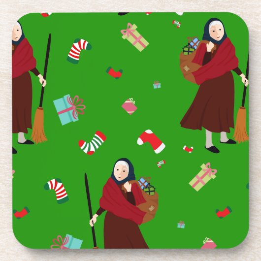 Weihnachtshexe Befana Untersetzer (Vorderseite)
