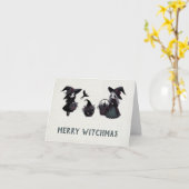 Weihnachtshexen Karte (Gelbe Blume)