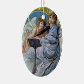 Weihnachtshimmlische Engel, die Violine spielen Keramik Ornament (Rechts)