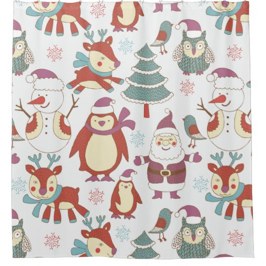 WeihnachtsHintergrund Duschvorhang (Vorderseite)